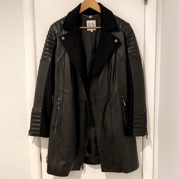 Dawn Levy Ricki Leather Trench Coat - Picture 2 of 5